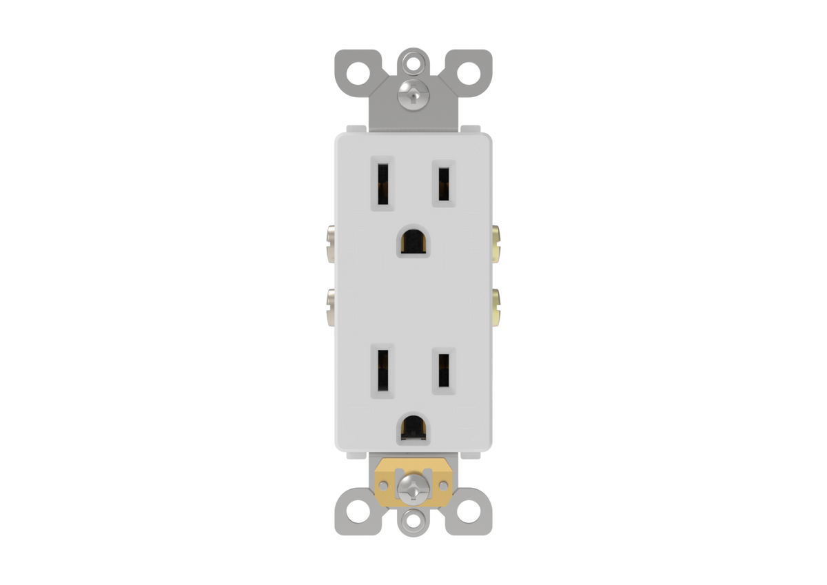 Decorator Duplex Receptacle Rated 15A-125V