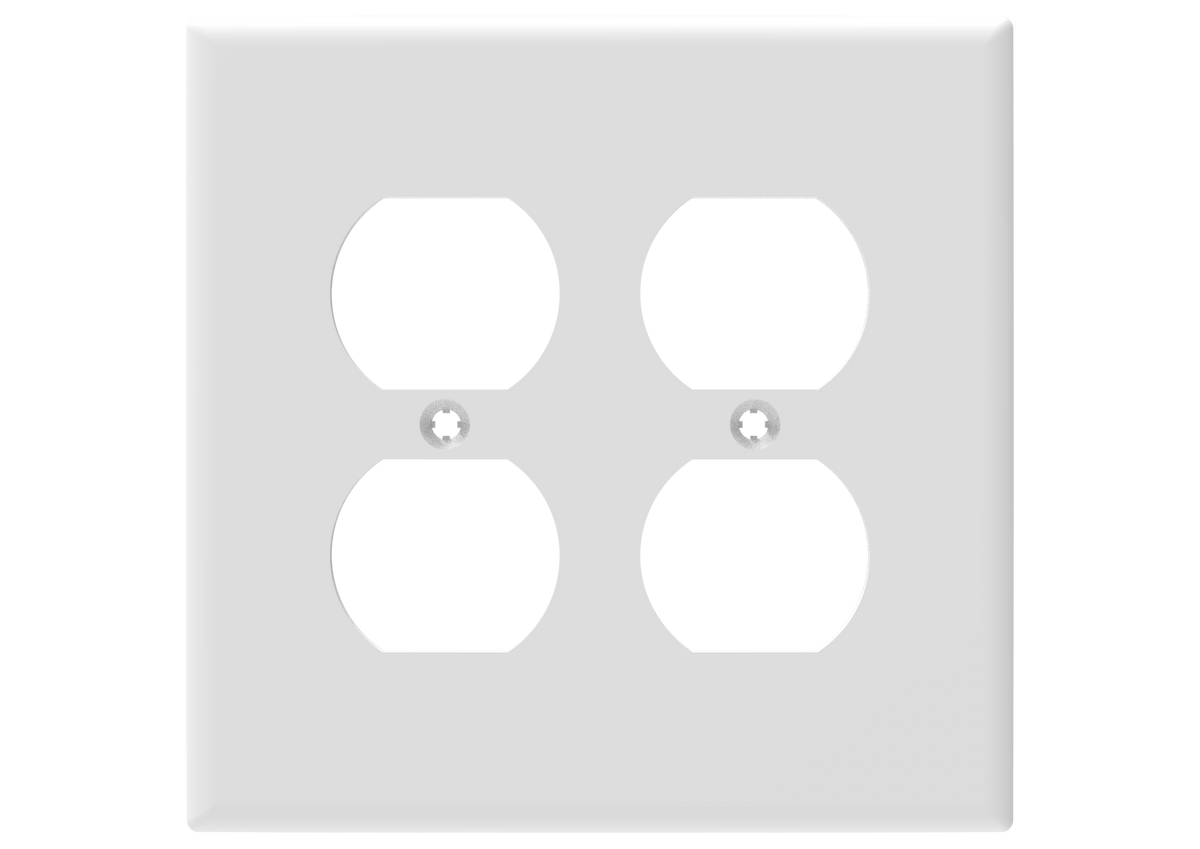 2 Gang Duplex Wall Plate Gloosy Polycarbonate