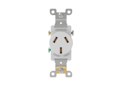 Single Receptacle Rated 20A 125V/250V 10-20R White