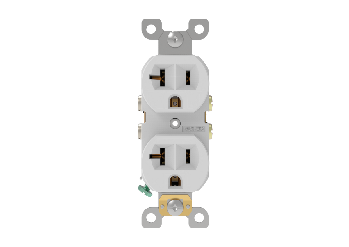 Duplex Receptacle Rated 20A-125V Self-Grounding