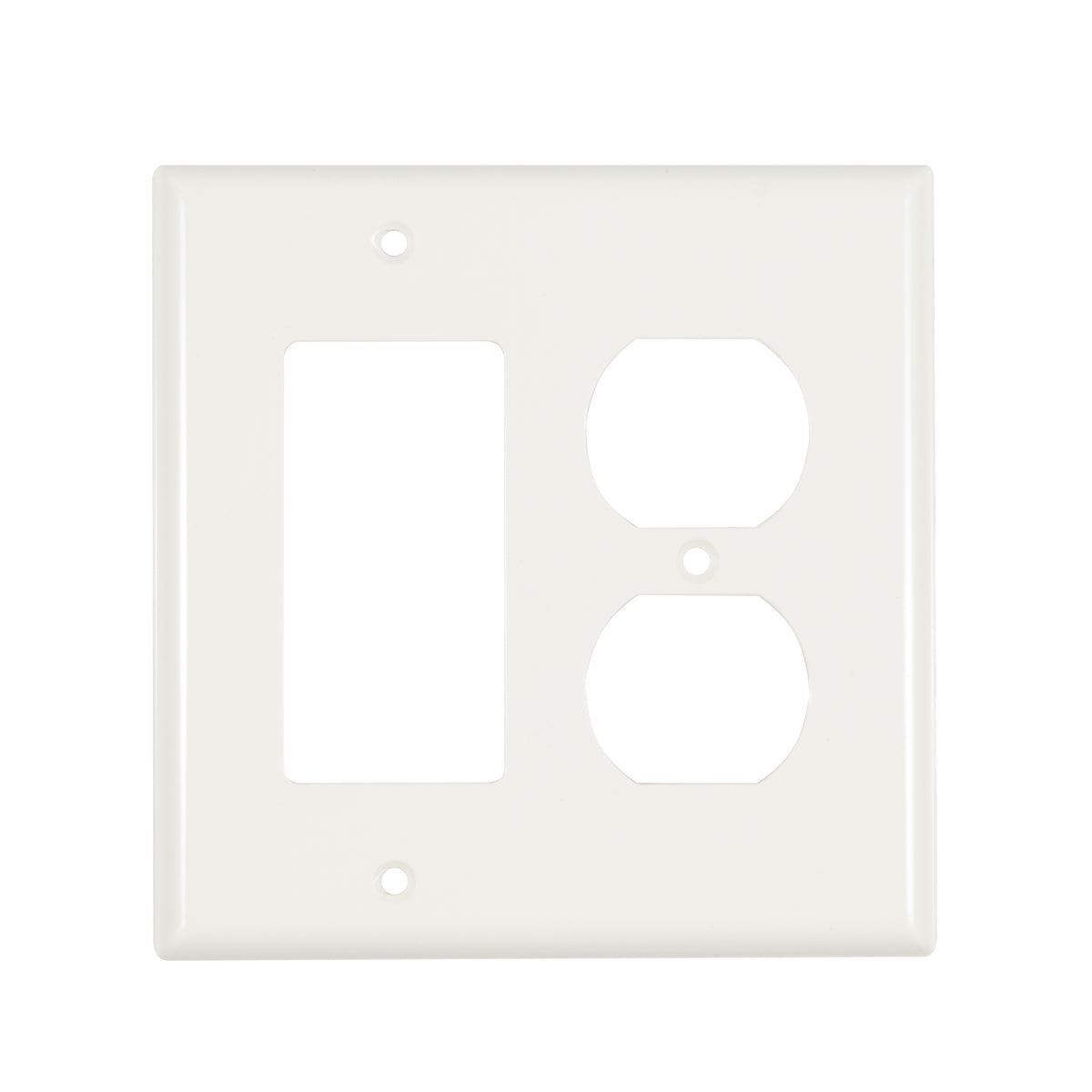 2-Gang 1 Receptacle & 1 Decorator Wall Plate Polycarbonate PC