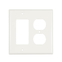 2-Gang 1 Receptacle & 1 Decorator Wall Plate Polycarbonate PC