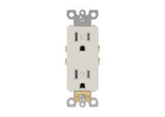 Decorator Duplex Receptacle Rated 15A-125V Tamper Resistant