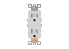 Decorator Duplex Receptacle Rated 15A-125V Tamper Resistant